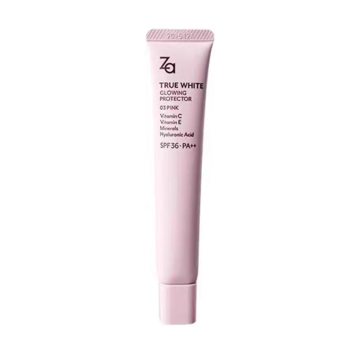 Kem Lót Nâng Tông Chống Nắng ZA True White Glowing Protector SPF36 PA++ 35g .#03 Pink