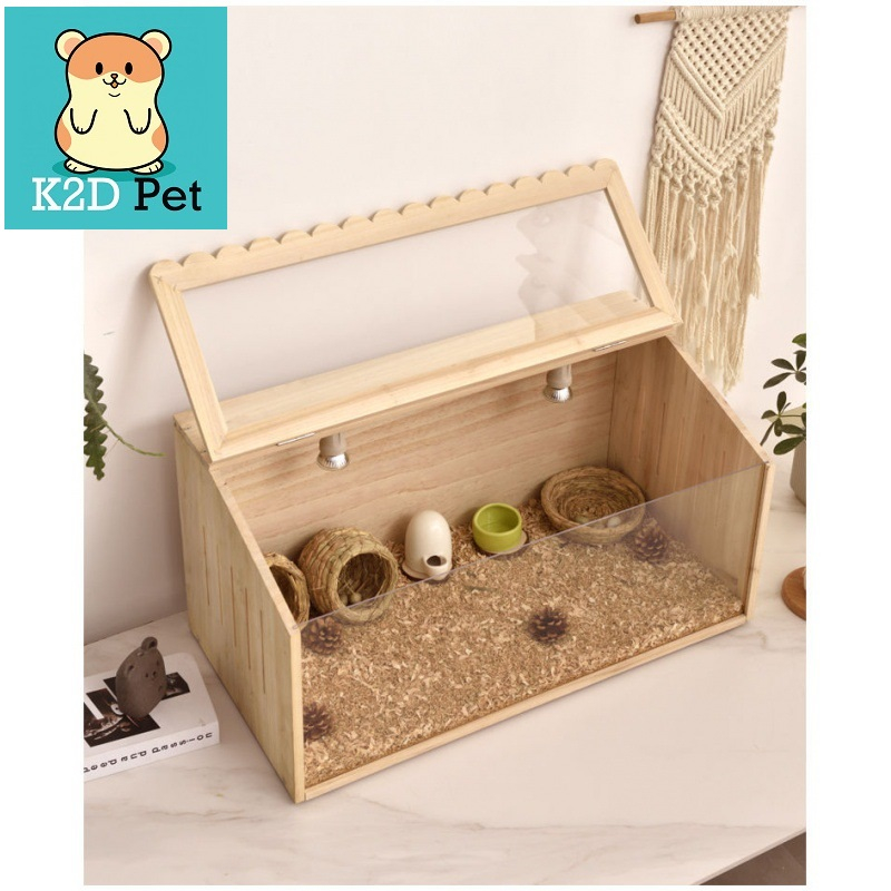 L11 Lồng gỗ mặt mica cho hamster