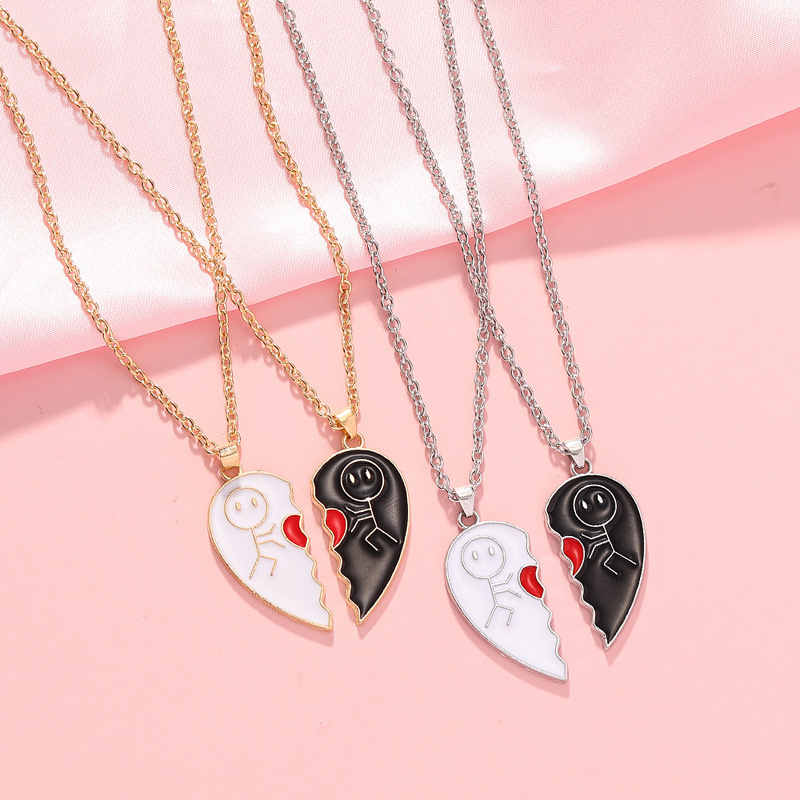 Matchmaker%20Love%20Heart%20Couple%20Necklace%20Fashion%20Heart%20Patchwork%20BFF%20Pendant%20DIANGUI%20-%20Image%204