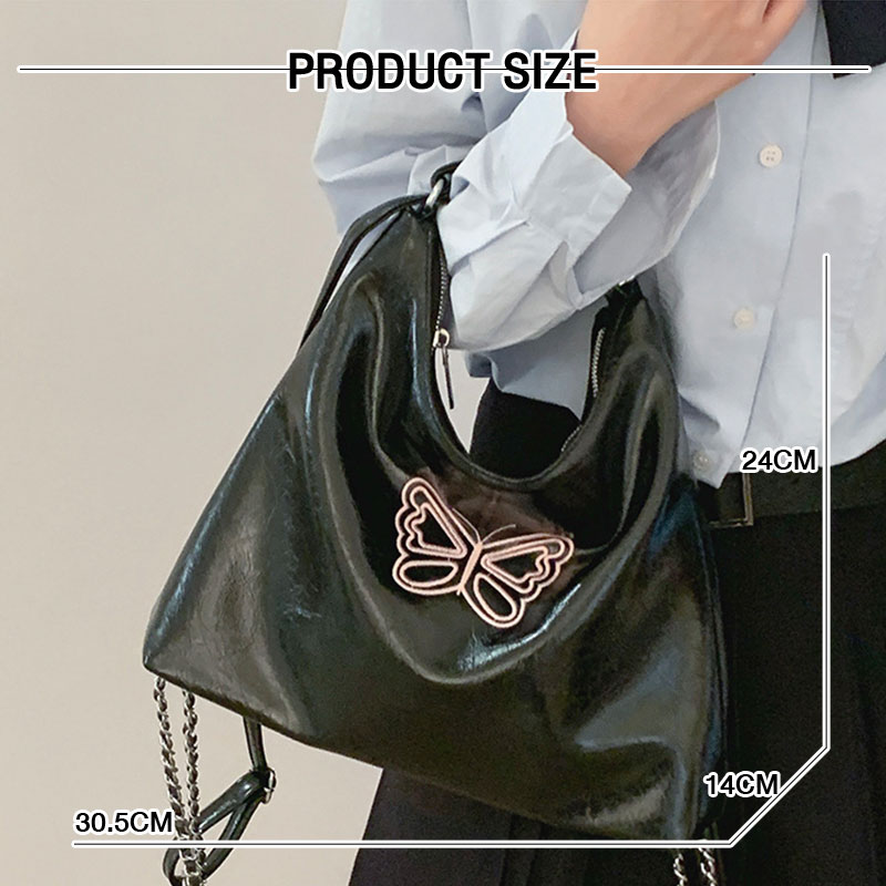 NALLCHEER Korean embroidered butterfly backpack New chain backpack Students attend class with large capacity handbags