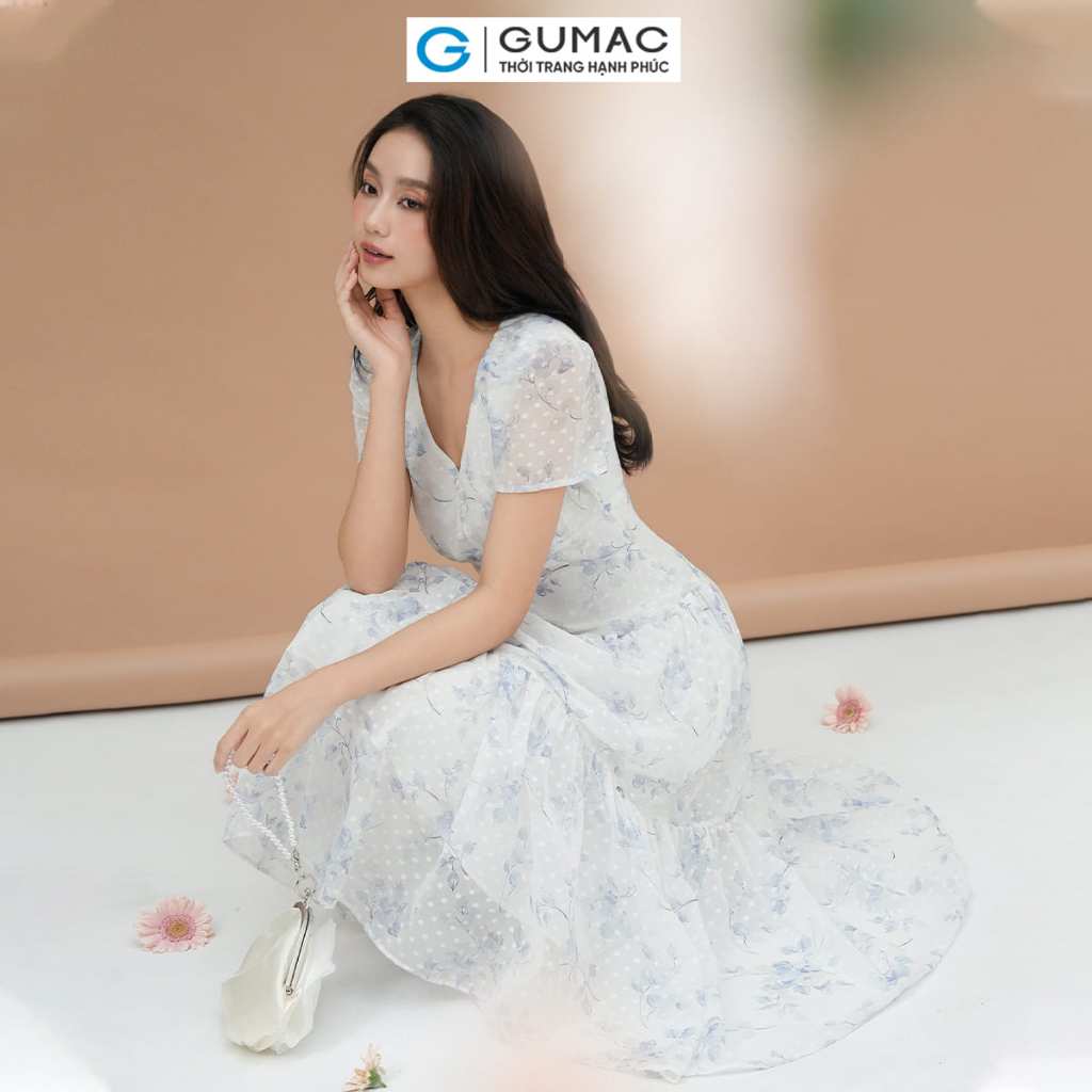 [8.7 - 9.7 |Voucher 8-12%] Đầm xòe rã tầng thời trang GUMAC DE05022