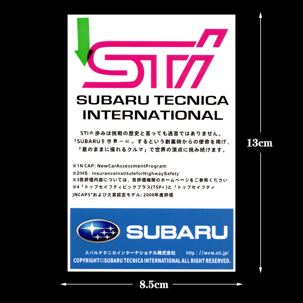 SUBARU Windshield Stickers Car Japanese Modified Decal Lazada