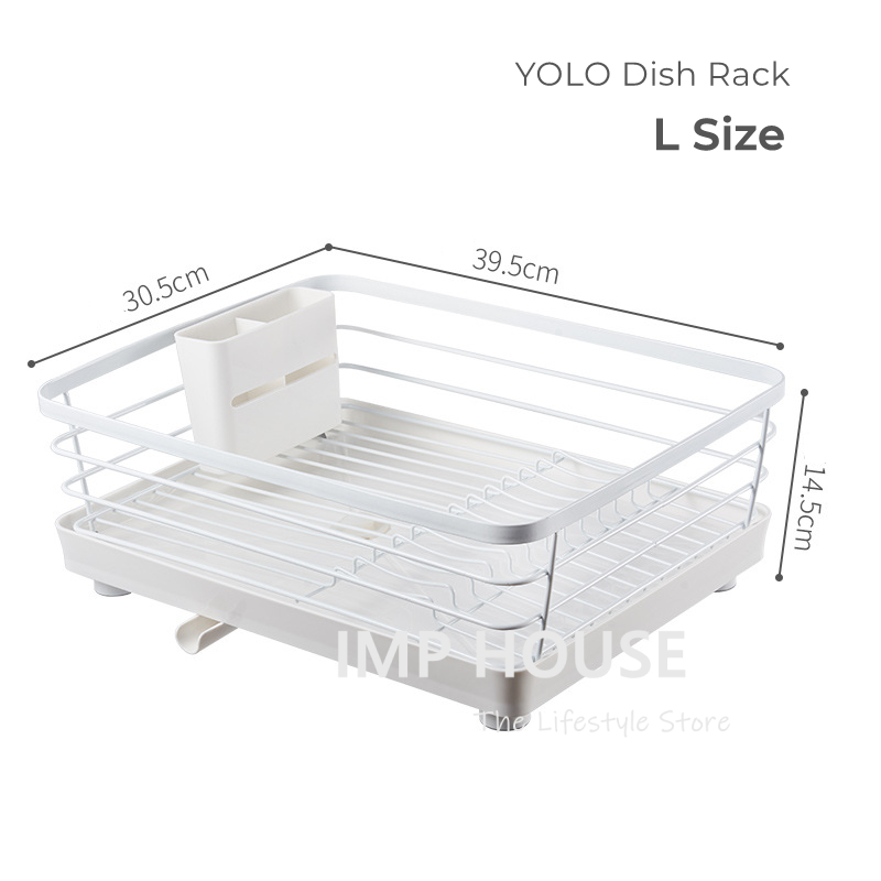 [SG] IMP House YOLO Minimalist Style Dish Draining Rack with Draining Tray Dish Rack with