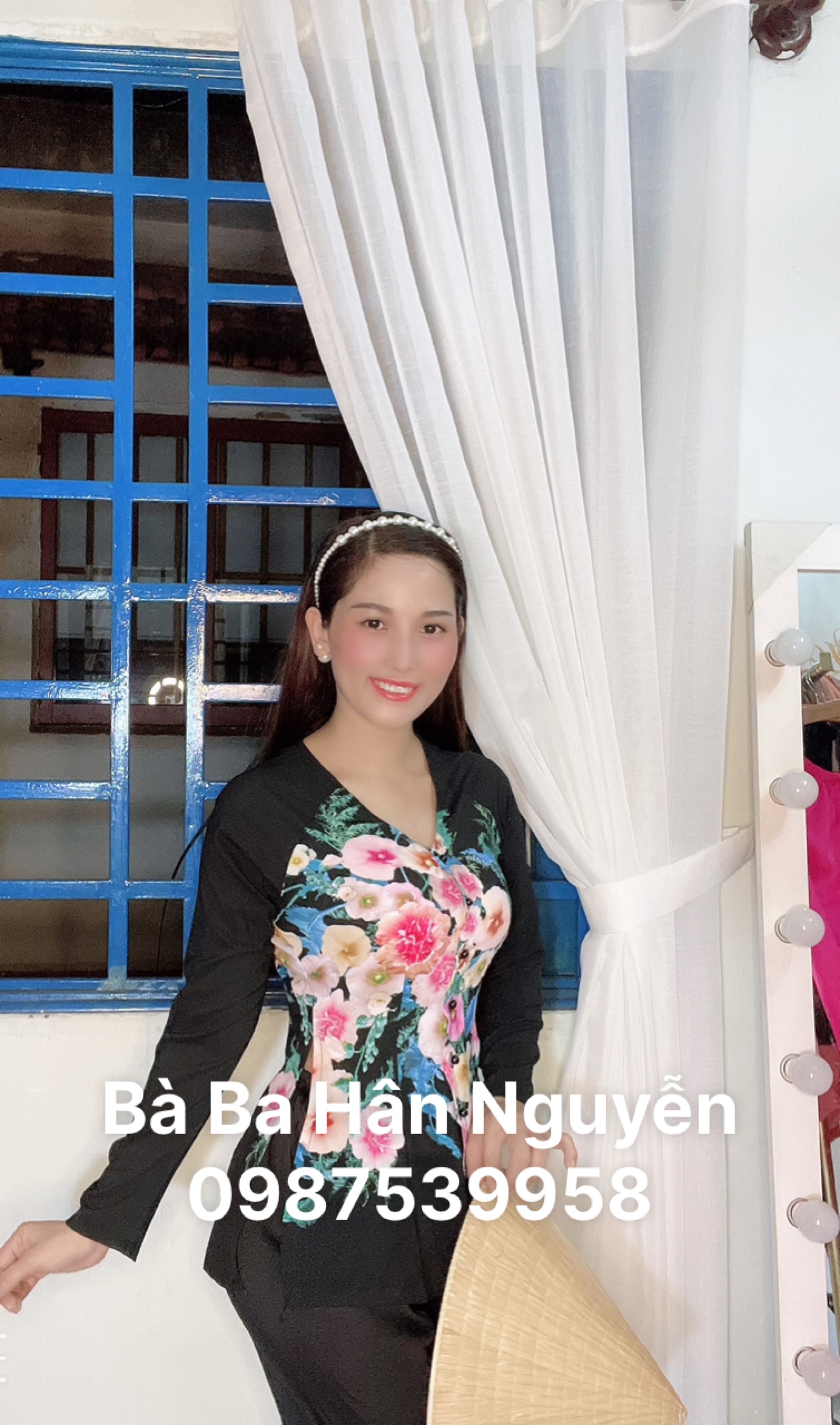 ÁO BÀ BA IN HOA GIỮA ( ÁO LẺ_)