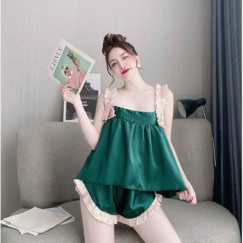 Đồ ngủ 2 dây bigsize, đồ ngủ sexy nữ 2 dây chất phi mềm mịn mã 6