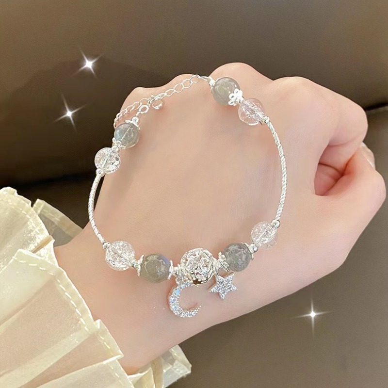 New Styles Moonstone Bracelets Moon Star Beads Charm Opal Bracelet For Women