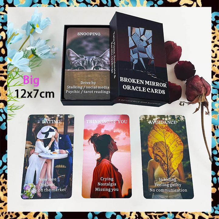 Broken Mirror Oracle Card | Meaning on the Cards | Standard Big Size 12x7cm | Divination Cards | Fortune Telling Game