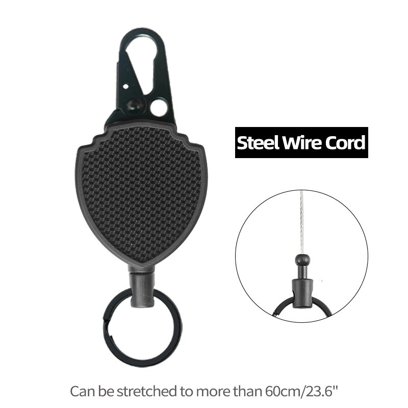Outdoor anti-lost quick-hanging buckle carabiner steel wire telescopic backpack buckle ABS anti-lost anti-lost telescopic card holder badge spot