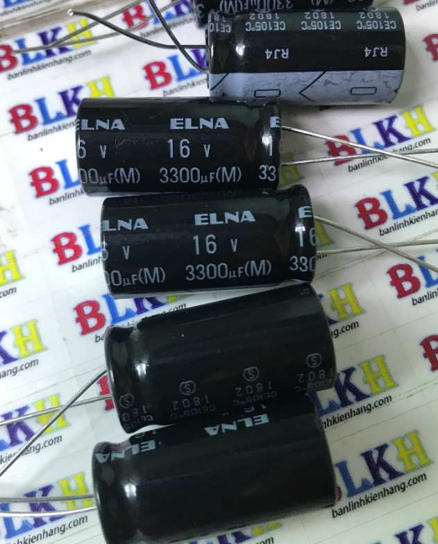 Combo 5 con tụ hóa nhật bản 16v 3300uf 12x25 chính hãng elna rj4
