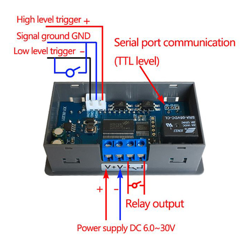 1PCS Time-delayed Trigger Cycle Timing Circuit Switch with Case XY-WJ01 LED Digital Time Delay Relay Switch Module