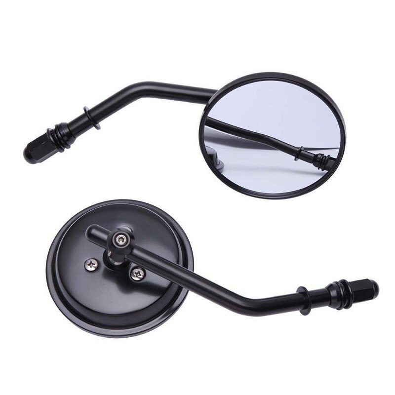 2Pcs Black Round Motorcycle Rearview Side Mirrors For Harley Sportster Boer Chopper Motorcycle Mirrors