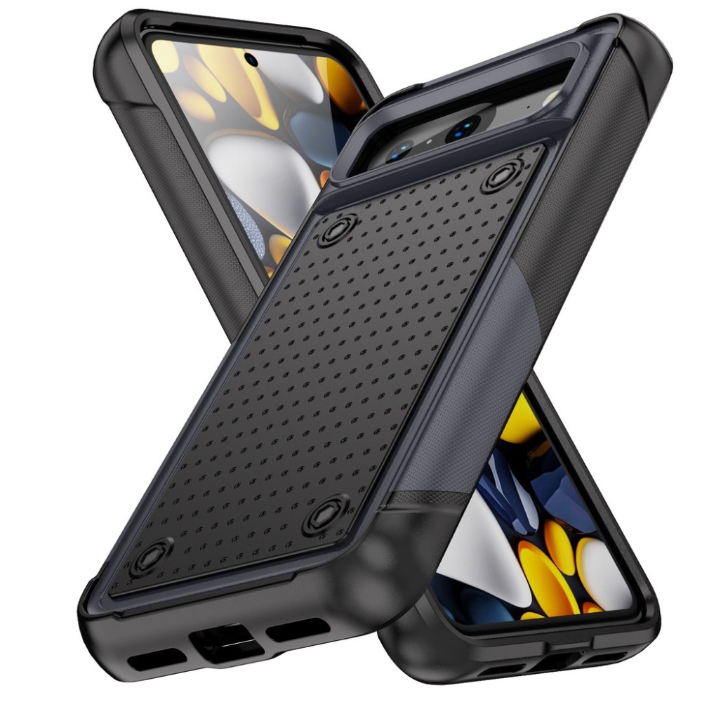 For Google Pixel 7A, Pixel 7, Pixel 7 Pro, Pixel 8, Pixel 8 Pro Case, Dual Layer Hard PC Back&Soft Bumper Resilient Shock Absorb Shockproof Phone Case