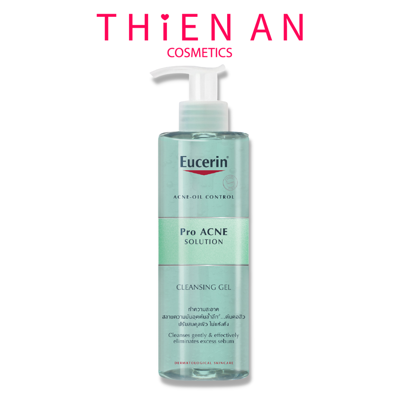 Eucerin gel rửa mặt cho da nhờn mụn pro acne cleansing 400ml