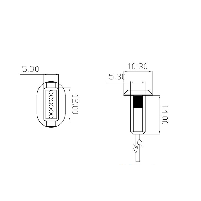 6 Pin Press Type USB Connector Type-C Waterproof With PH 2.0 Female Socket KELONG. 