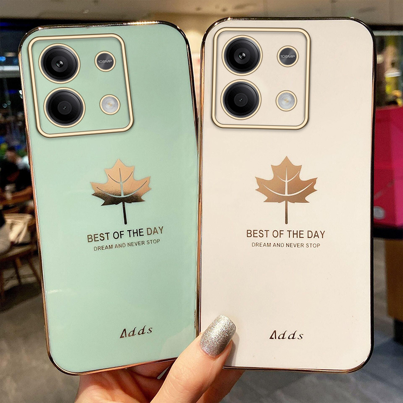 For Xiaomi Poco X6 NEO Case Shining Maple Leaves Design Full Protection Soft Silicone for Xiaomi Poco X6 NEO Back Cover. 