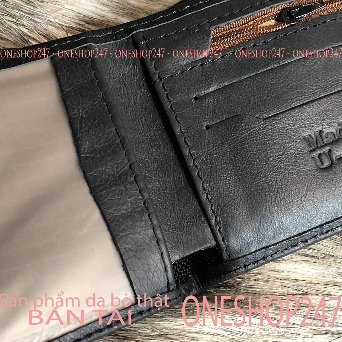 Ví da bò vân cá sấu 100% da bò thật C1V ONESHOP247