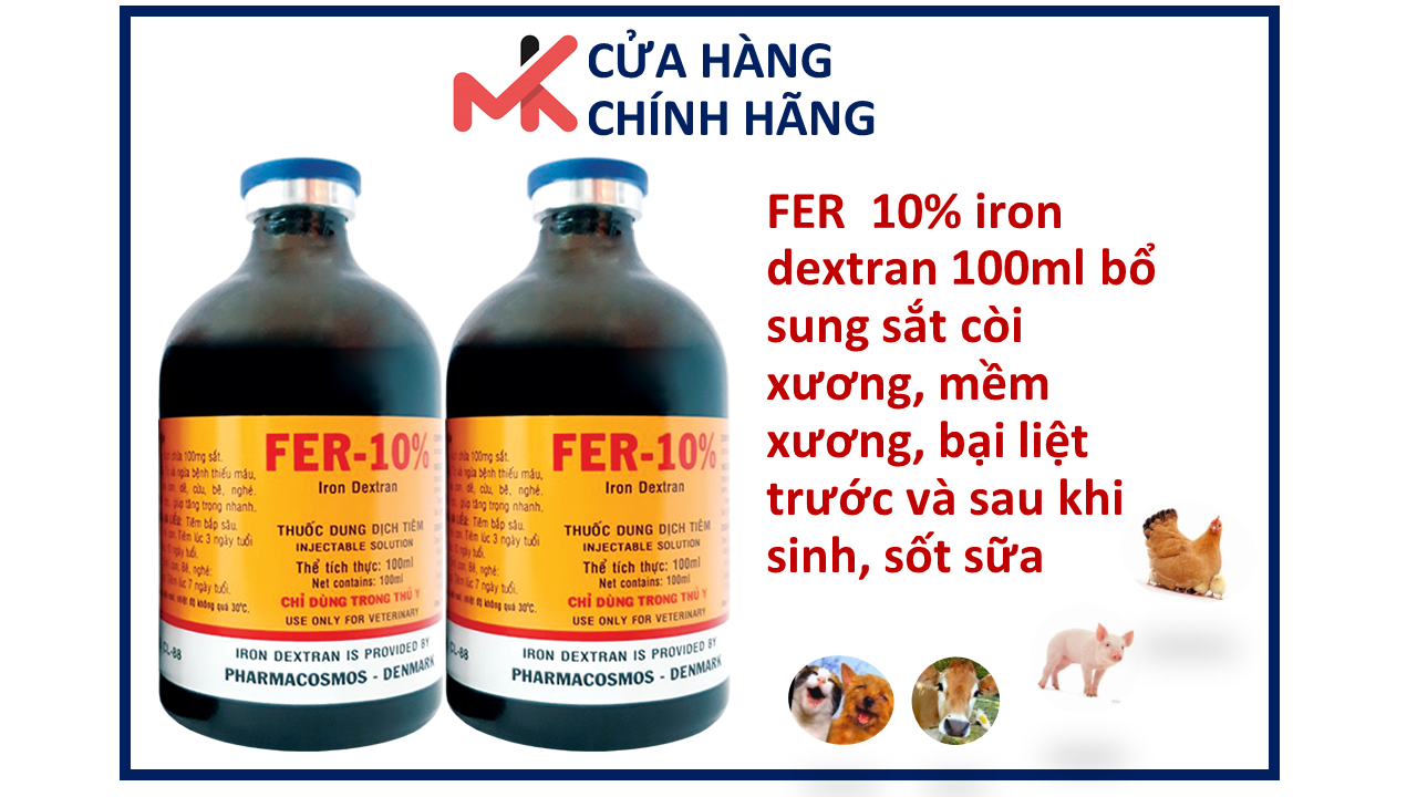 FER 10% iron dextran 100ml bổ sung sắt còi xương, mềm xương thumbnail