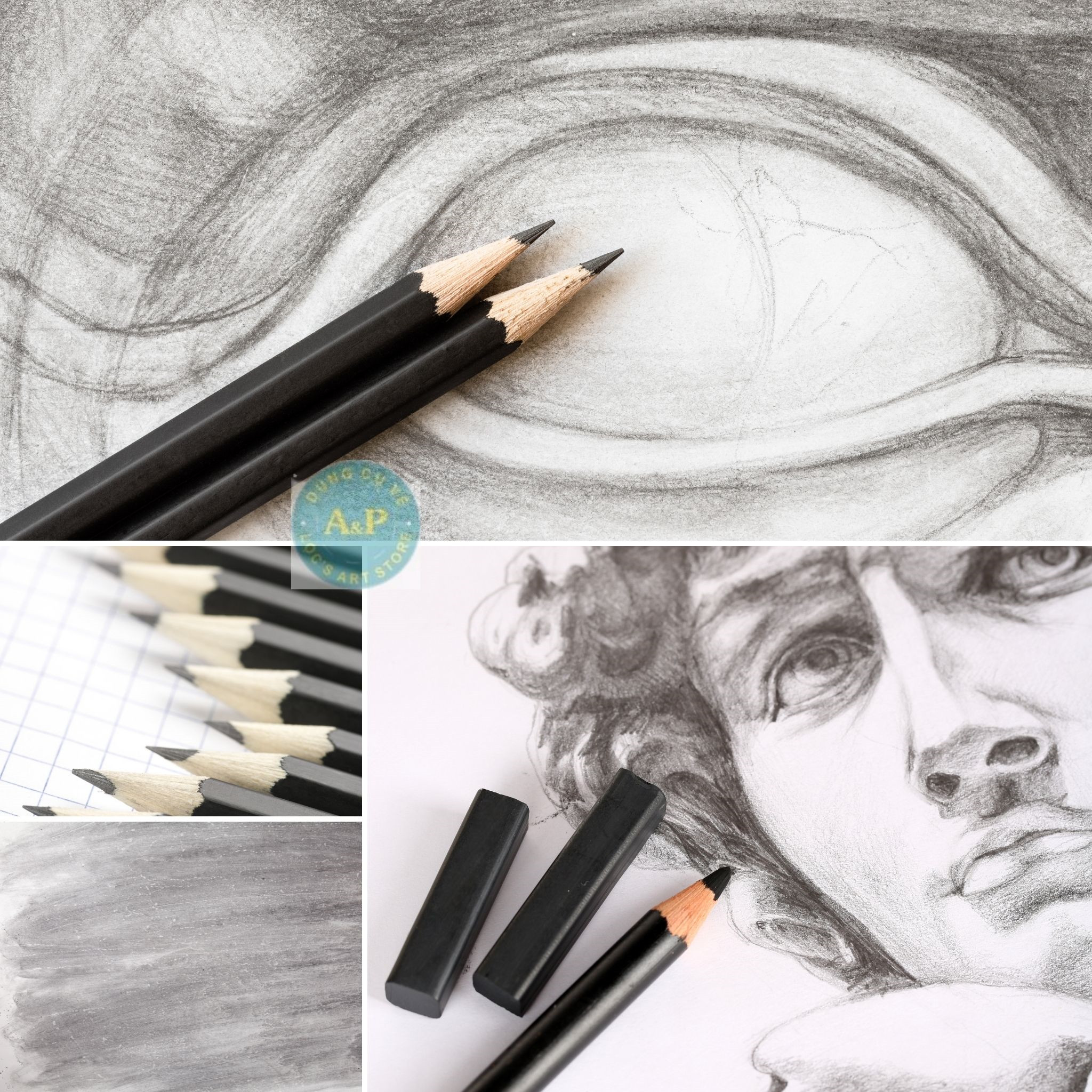 Bút chì đen mỹ thuật drawing RENAISSANCE Thái Lan HB-6B