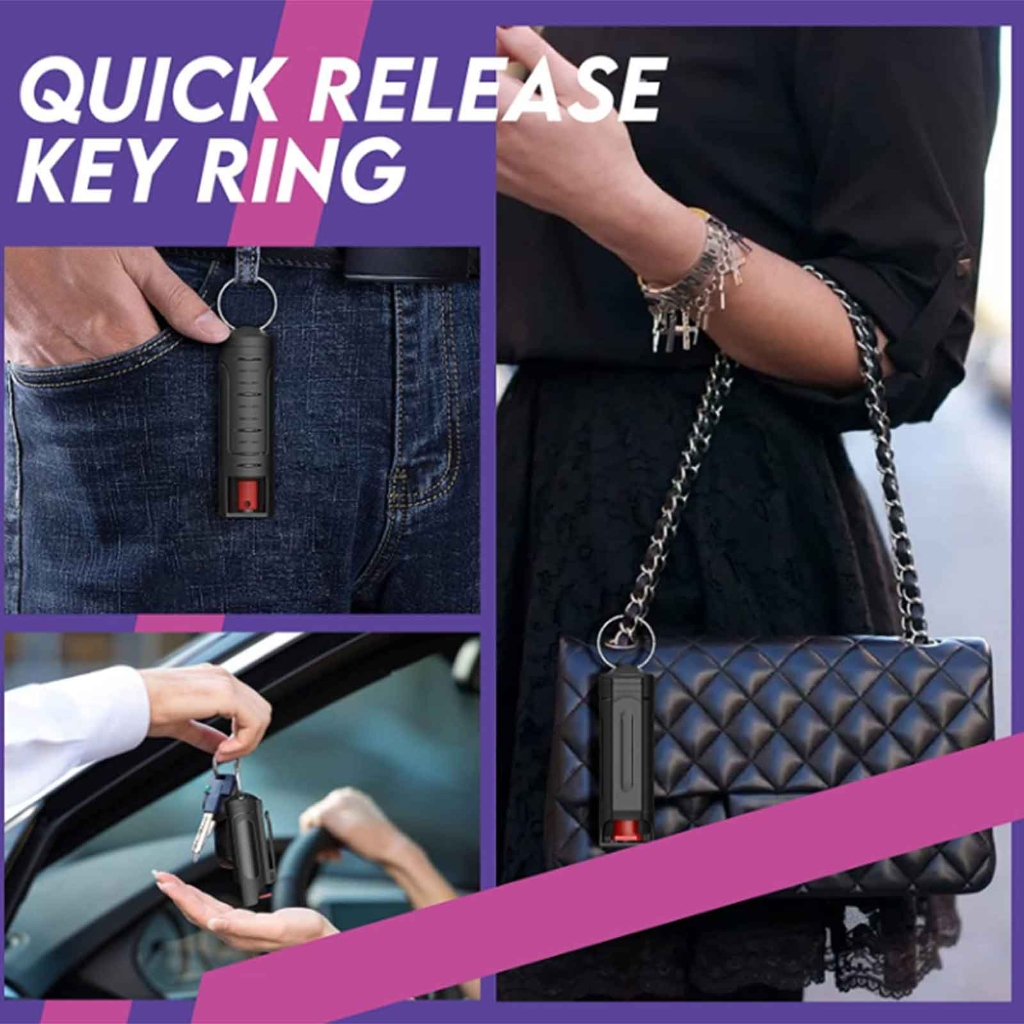 Press Type Spray Keychain Portable Refillable Small Spray Bottles Keychain for Pepper Water, Perfumes Easy to Carry