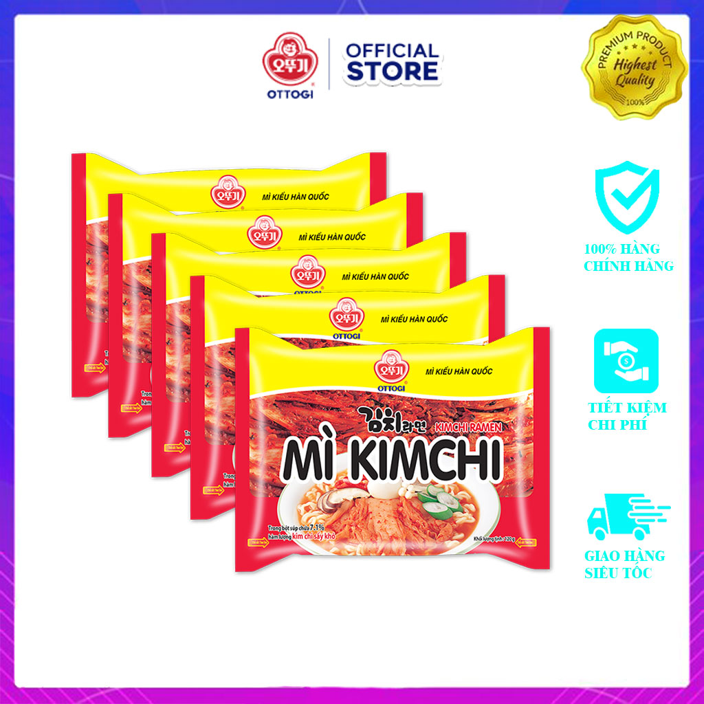 Combo 5 gói Mì Kimchi Ottogi 120G