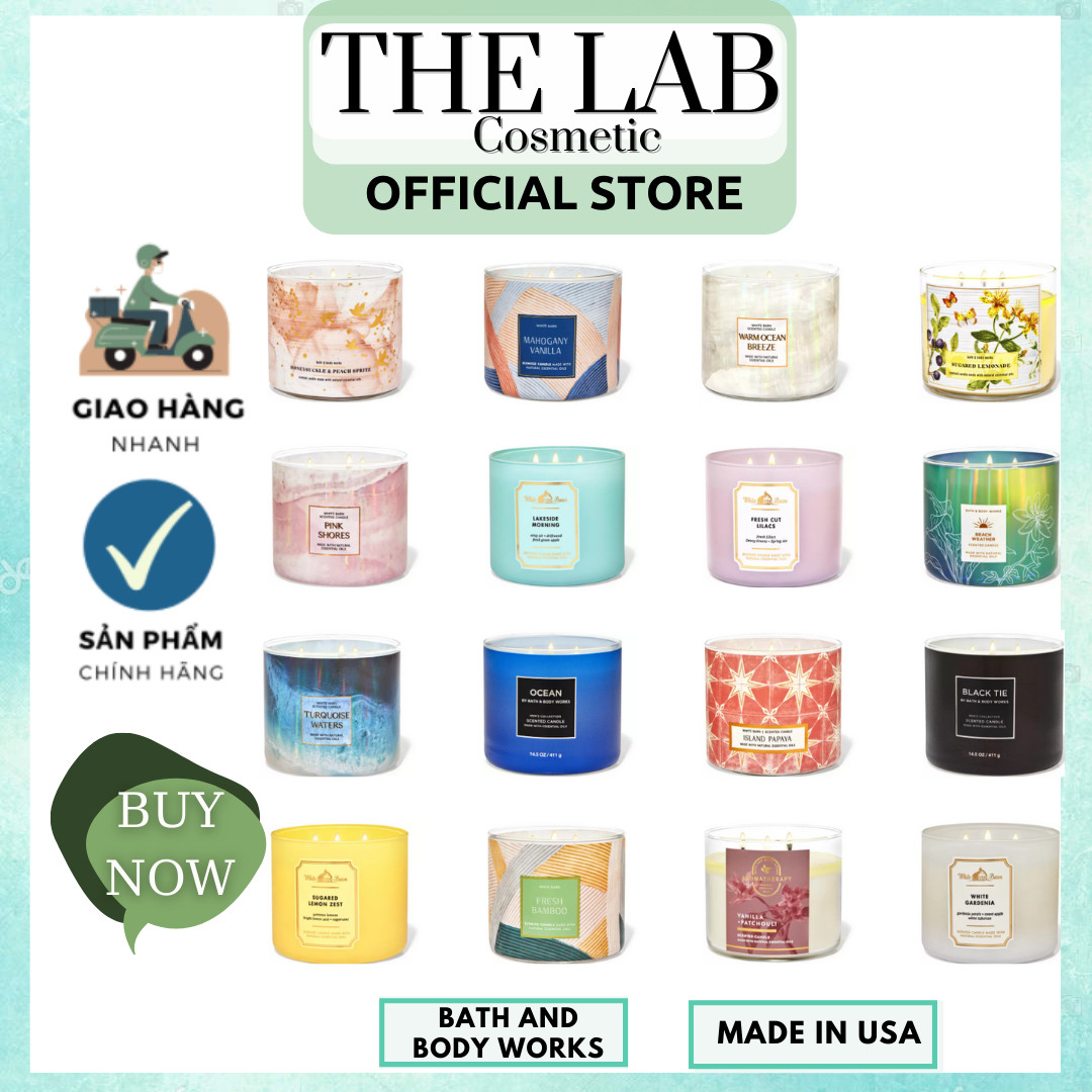 [Đủ Mùi 411g] Nến Thơm 1 Bấc Bath And Body Works Scented Candle