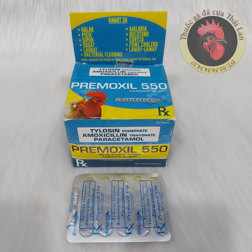 Thuốc gà đá . Premoxil 550 (Thuốc gà Đặc trị khò khè , xổ mũi , sưng phù mặt) philippines)