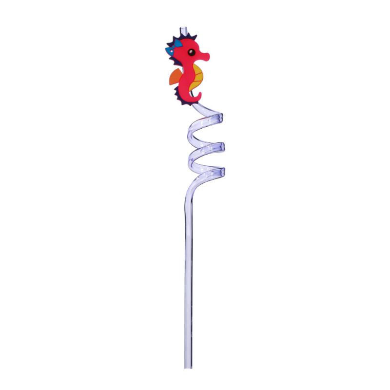 Summer Cartoon Creative Plastic Straw Marine Animal Curved Straw Kids Health Pvc Straw Bar Party Reusable Decorations Small. 