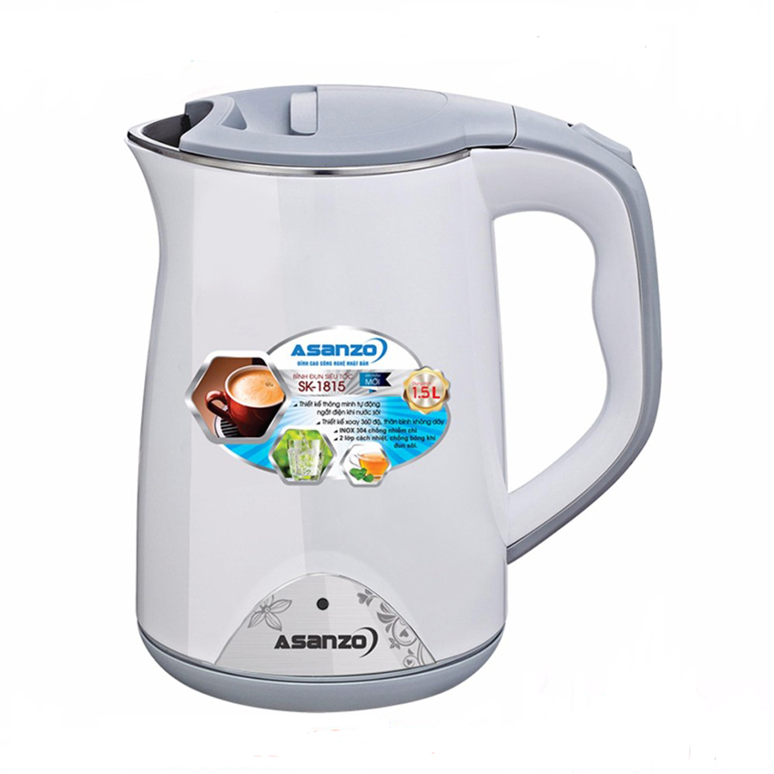 Bình Đun Siêu Tốc 2 lớp Asanzo SK-1815