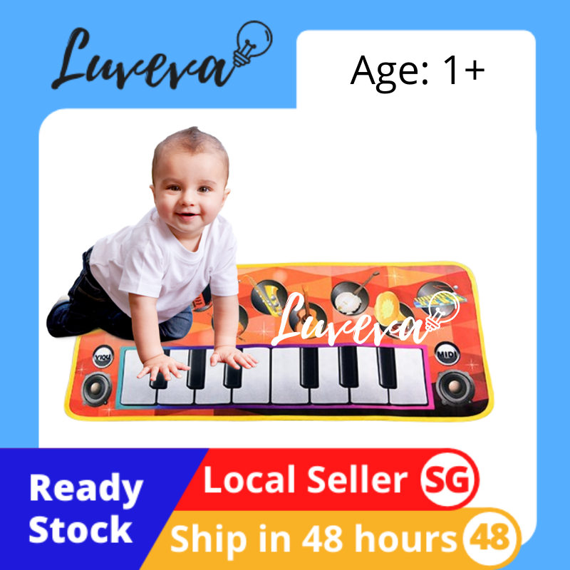Luveva Baby Music Playmat (Instruments or Animal ) | Piano | Keyboard |  Guitar | Violin | Saxophone | Xylophone | Accordion | Banjo | Animal Sounds  | Vinyl Recorder | Music