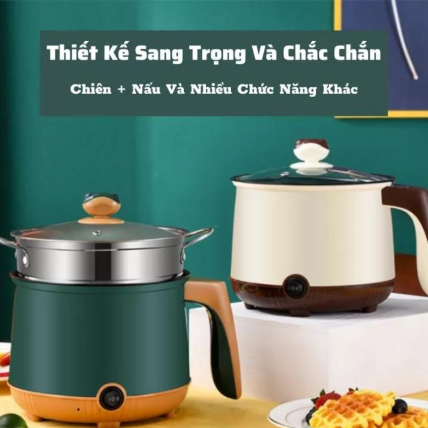 Nồi lẩu mini đa năng 2 tầng ca nấu mì điện hấp Hàn Quốc Vân Đá Siêu Chống Dính Kèm Hấp Chế Biến Được Nhiều Món Nướng, Luộc, Chiên, Xào... - GIÁ TỐT 247 HCM
