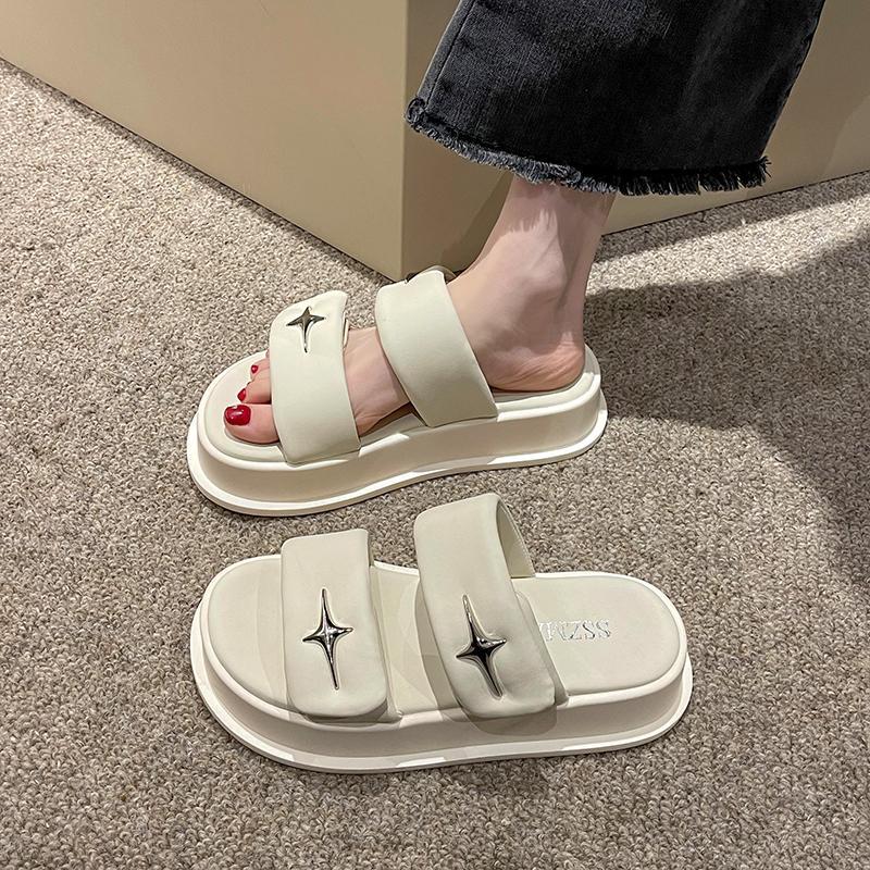 Slippers For Women On Sale Flat Wedge Slippers For Women Korean Sandals For Women Wedges Shoes For Women Platform Sandals INS New 071817