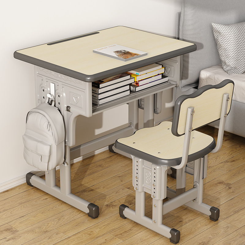 Student desk, chair, children's study table, simple writing table, student desk set Student study table and chair set