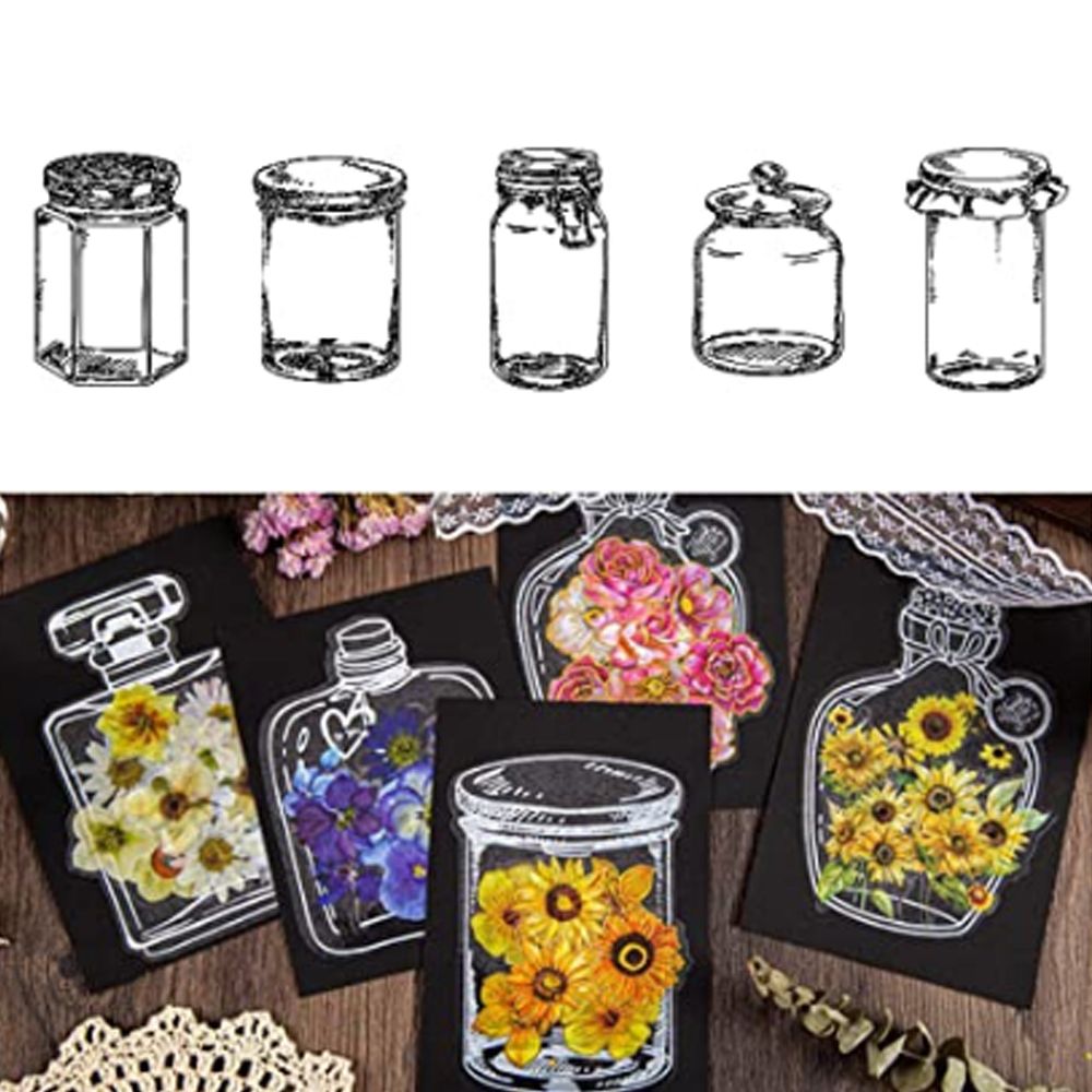 NWSJ Wishing Bottle Pattern for Graduation Flower Bookmark Maker Flower Page Bookmark Herbarium Bookmarks Pressed Flower Bookmark Transparent Artificial flowers Bookmarks