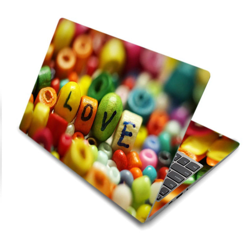 Love Theme Laptop Adhesive Sticker 2pcs Decal Skin Laptop Cover Art