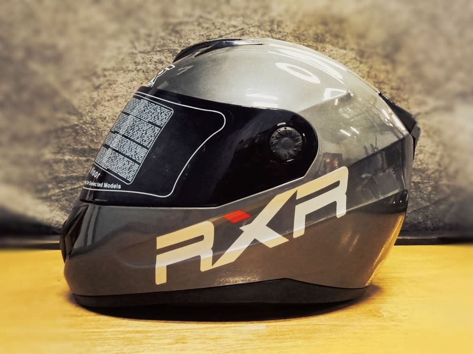 RxR Full face Helmet (Glossy Gray) for motorcycle universal size