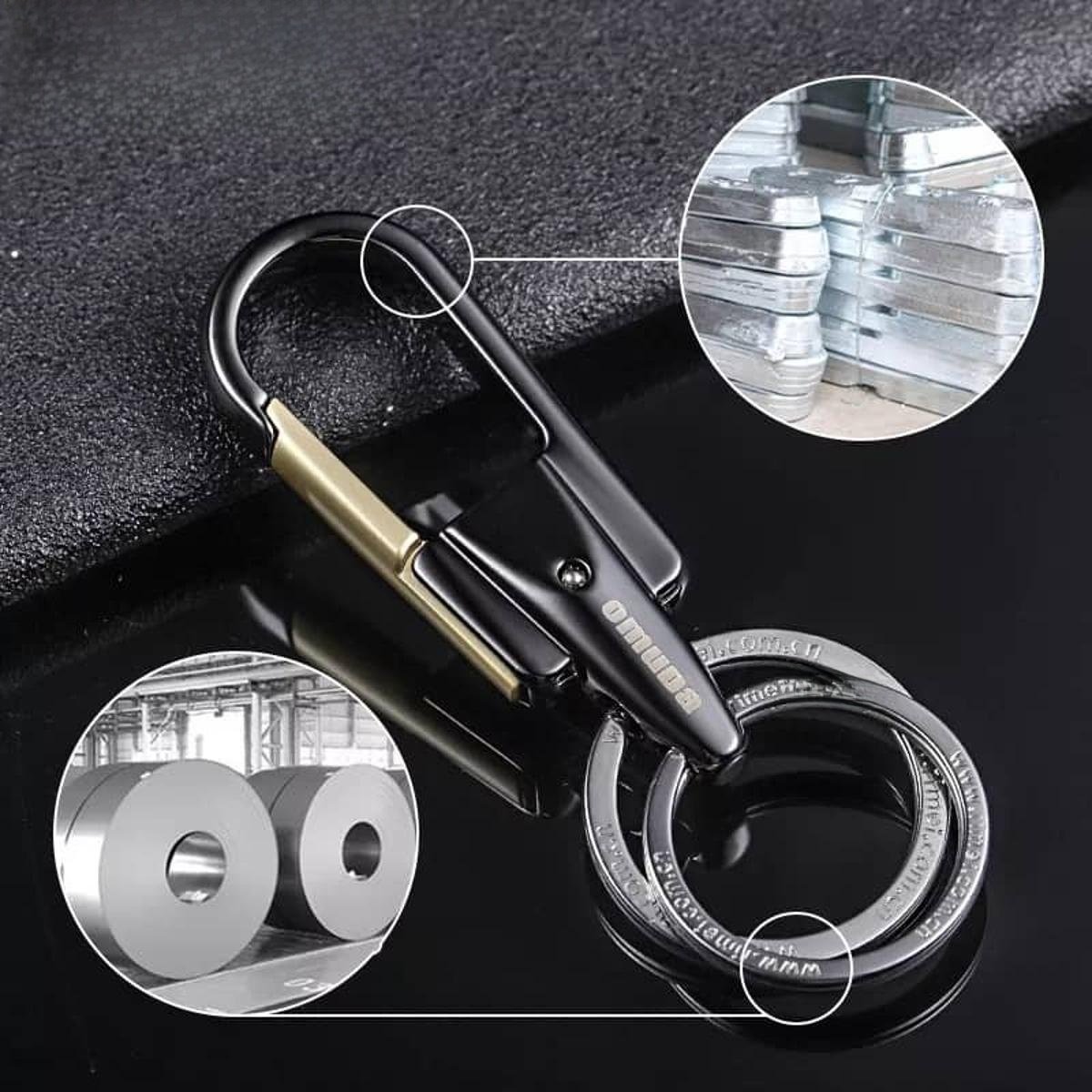 Titanium Alloy Multifunctional Key Chain with Reflective Stripe for Bikers, Carabiner, and Key Organizer