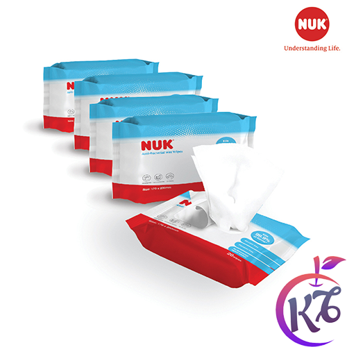 Combo 5 gói khăn ướt NUK diệt khuẩn không chứa cồn 20 tờ / gói - khan giay uot cho be