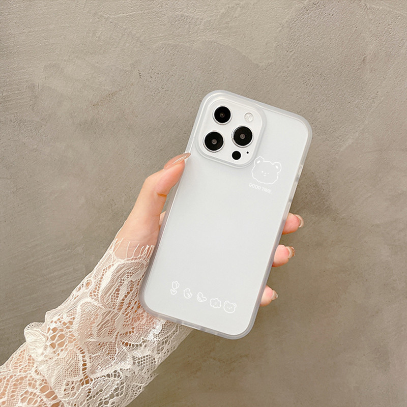 Clear Phone Case With White Bear Head For Iphone Series_voghion.com