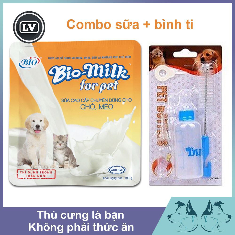 Combo sữa Bio Milk và bình sữa 60ml cho chó mèo con thumbnail