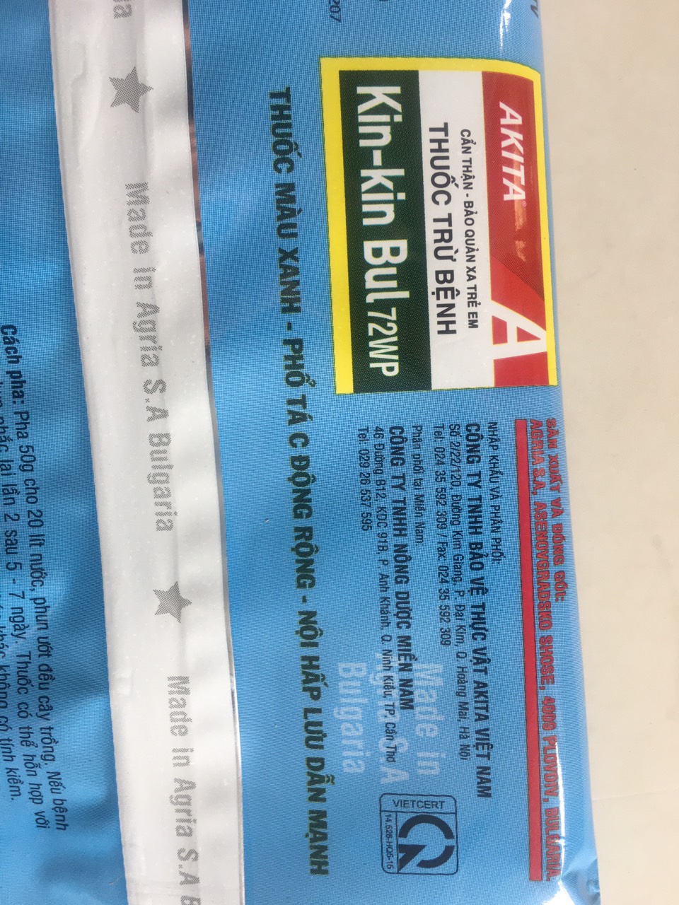 Thuo c trừ bệnh  cao cap Kin Kin Bul 72WP 100gr
