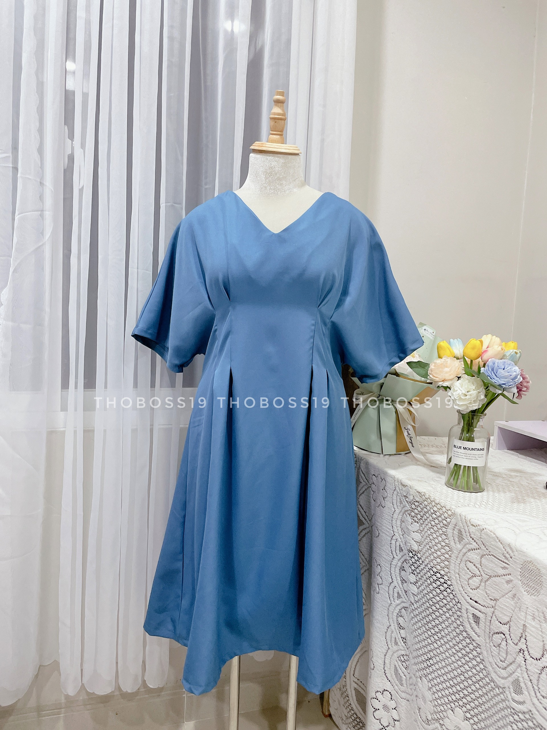 D59 - Đầm Bigsize Cánh Dơi Bo Eo