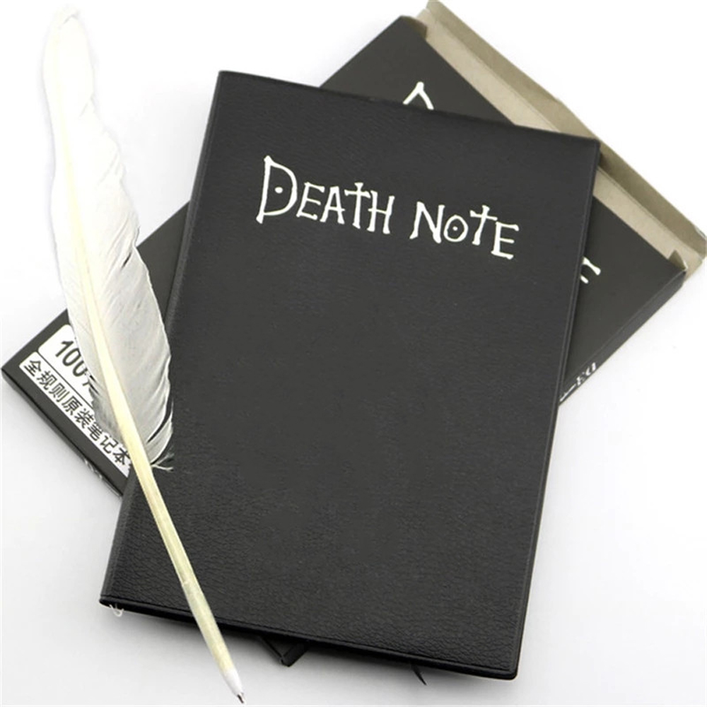 MMLUCK for Gift Cartoon Diary Leather Collectable Journal Death Note Pad Death Note Notebook Feather Pen