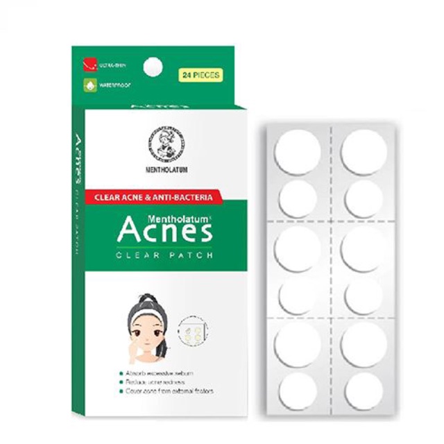 🎊Miếng dán mụn Acnes Clear Patch H24 miếng🎀..