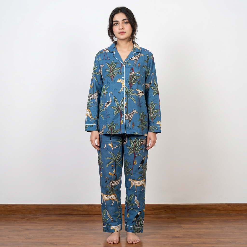 Ladies Printed Cotton Night Dress Short Sleeve Sleepwear Comfortable Loose Fit Nightgown in Assorted Colors