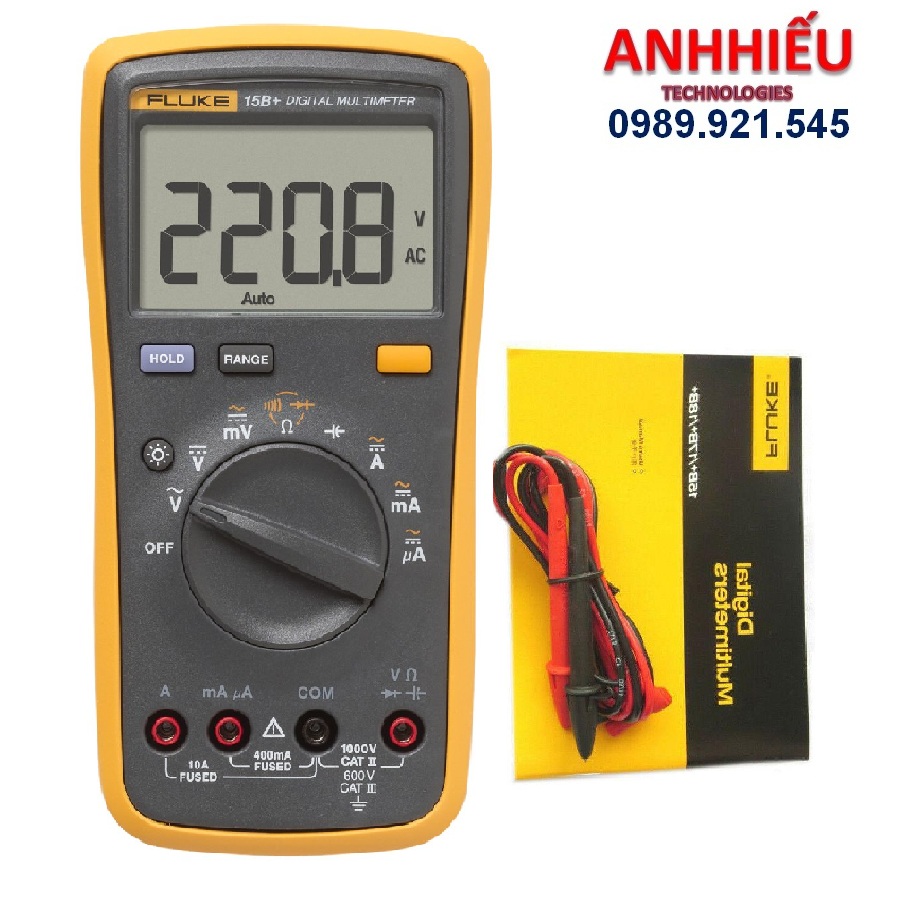 [chính hãng] Đồng hồ vạn năng FLUKE 15B+ Dây Taiwan
