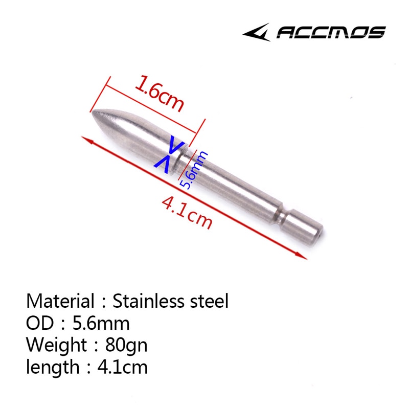 12 pieces diy 70 80 90 100 110 120 stainless steel pointed head id4.2mm arrow shaft arrow accessories