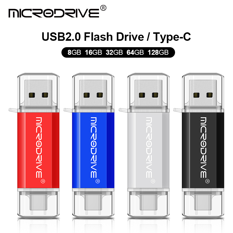 smart type c OTG 2 IN 1 pendrive 32GB memoria usb flash drive 64GB 128GB USB 2.0 Pen drive for phone flash usb stick. 