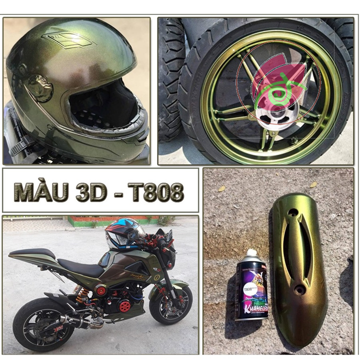 Sơn samurai 3d vàng ánh xanh t808