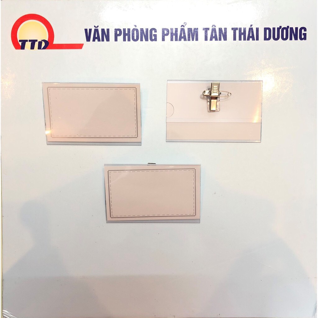 Thẻ cài tên, thẻ cài ngực sakura/ kẹp thẻ hội nghị - kèm kẹp sắt và kim băng