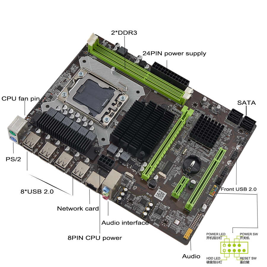 op106] Qiyida X58 LGA 1366 motherboard support DDR3 and xeon